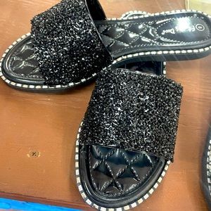 Black Bling Sandals